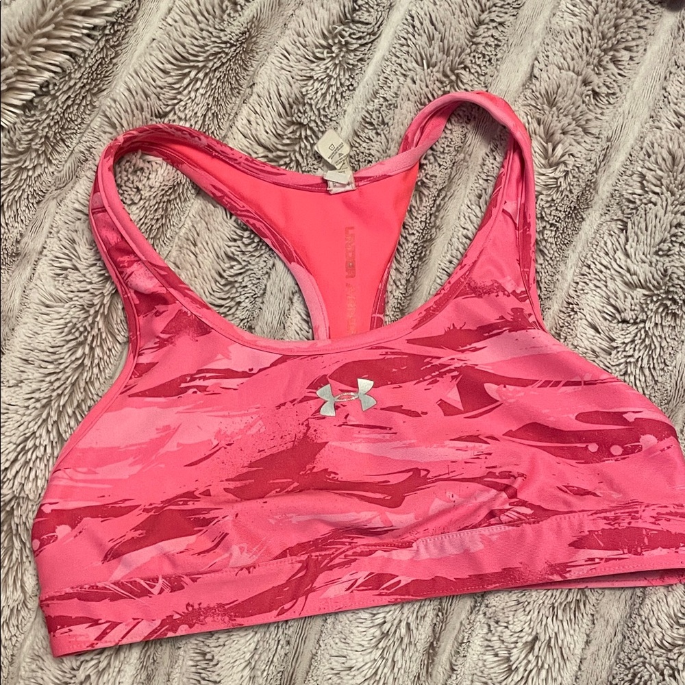 Under Armour Vivid Pink Patterned Sports Bra